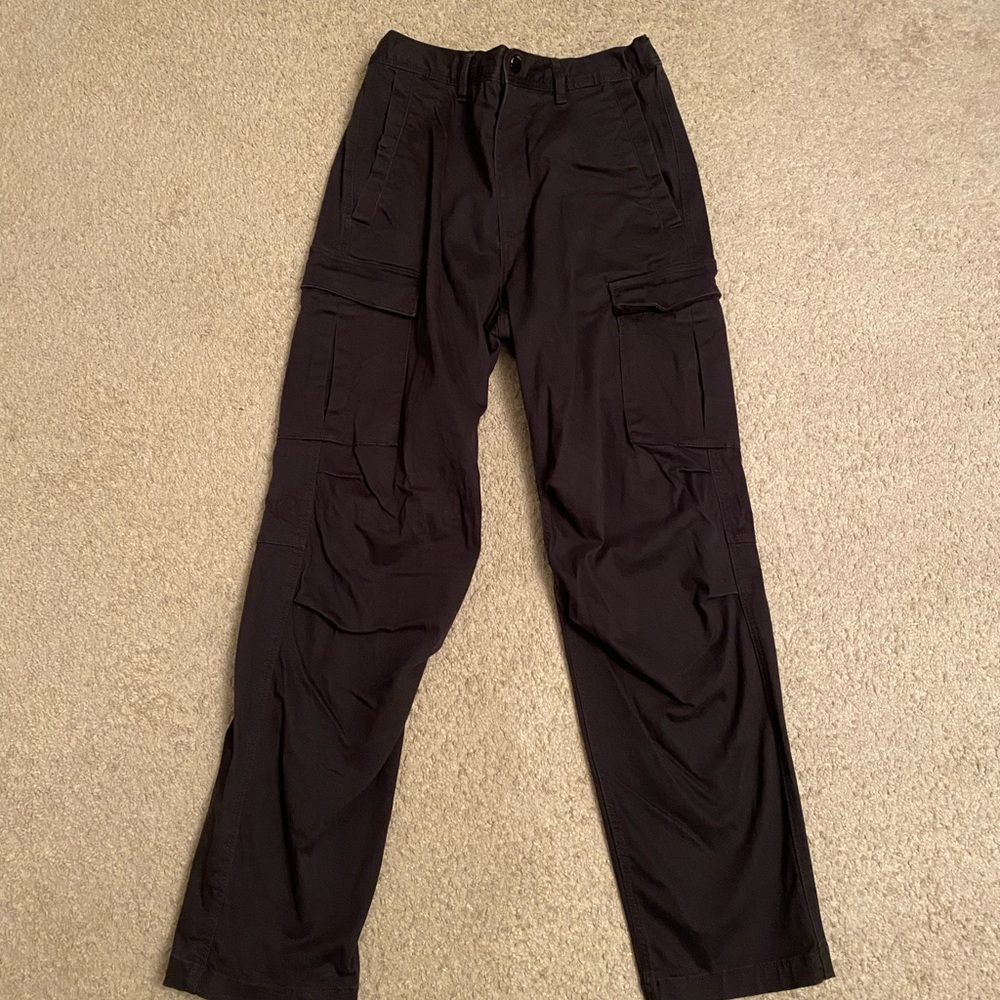 H&M Black Baggy Cargo Pants with Utility Design